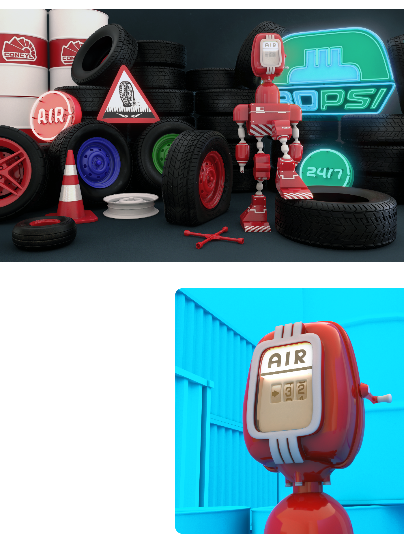 BOPSI is a caring and loyal service giver. He devotes his work to saving car wheels 
					from turning into flat tires, caused by a spiked robot named Spikesmonger.